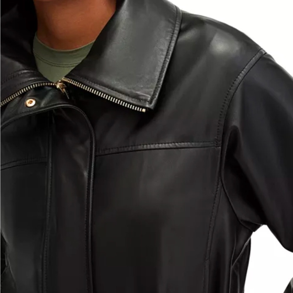 ALLSAINTS Etta Regular Fit Leather Jacket UK 6 US 2 NWT - Picture 7 of 15